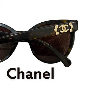 Chanel Sunglasses designer brand luxury fashion brown gold